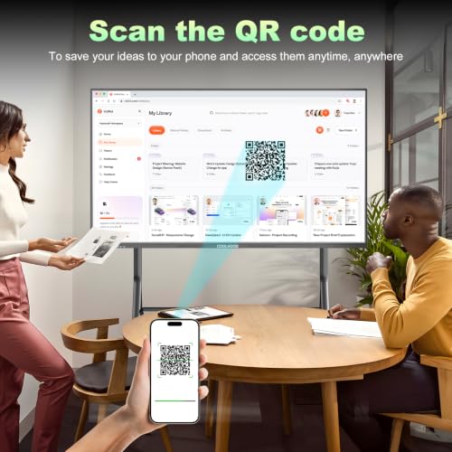 COOLHOOD 75" Smart Board, 4K UHD Touchscreen Interactive Digital Whiteboard Display, Electronic All-in-One Computer for Classroom Office Home Business w/Open App Ecosystem (Board & Wall Mount Only) - size: 75Inch