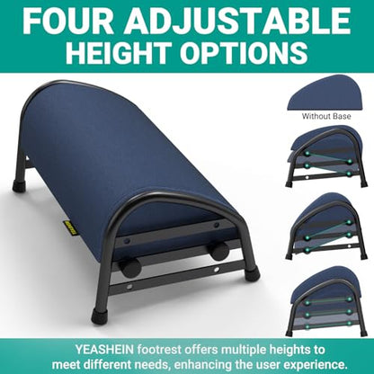 YEASHEIN Adjustable Foot Rest for Under Desk at Work, Ergonomic Foot Stools - color: Blue
