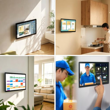 27 inches Touchscreen Digital Calendar & Wall Planners, Smart Whiteboard Calendar for Chore Chart & Work Schedule, Built in Speakers and Camera, Include Wall Mount & Desk Stand - size: 27-inch