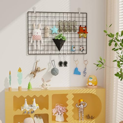 C&AHOME Photo Wall Display Set of 2, Wall Grid Panel, 17.7" x 25.6", Black - color: Black, size: 17.7 x 25.6 (45x65cm)