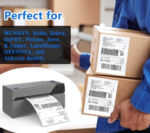 4000 PCS Thermal Shipping Labels 4x6, White Perforated & Smudge-Proof Direct Thermal Labels (250 Labels/Roll), Compatible with Zebra, Rollo, Jadens, Nelko (16 Rolls)