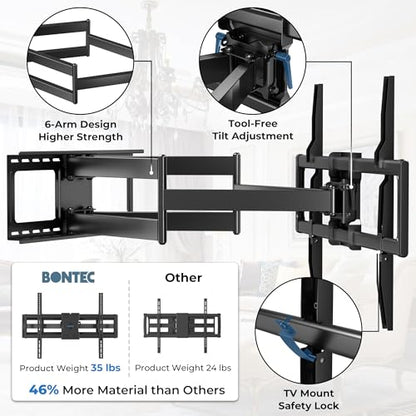Heavy Duty TV Wall Mount with Extra Long Extendable Arm for 60–110 Inch TVs - size: for 60–110 Inch