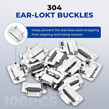 Stainless Steel Banding Strapping Kit - 3/4" x 100ft