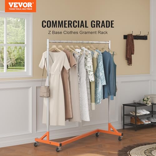 VEVOR Z Rack Industrial Grade Z Base Garment Rack Rolling Sturdy Steel - style: 3 Packs