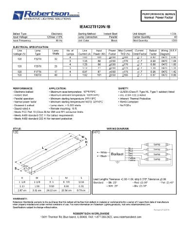 Robertson IEA432T8120N (3P20135) Electronic Fluorescent Ballast, for 3 or 4 T8 Fluorescent Lamps Between 17W-32W (F17T8 Through F32T8) or 3 F40T8 Lamps, Instant Start, 120V (Qty 1) (Pack of 3) - size: Single Item (Pack of 3)
