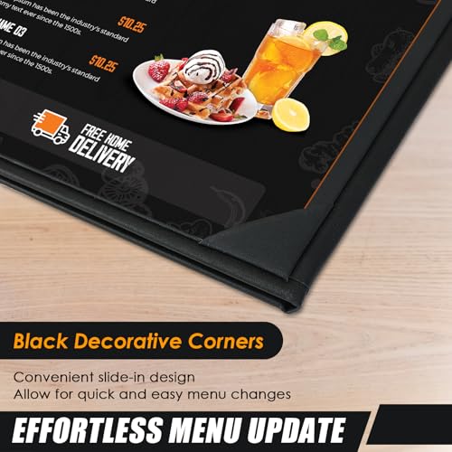 NATGAI 10 Pack 2 Panel 2 View Restaurant Menu Covers 8.5" x 11" - size: 2 View, 8.5"×11"
