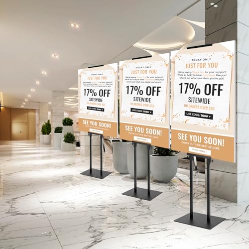 2PACK Poster Stand Adjustable Poster Holder Stand, Foam Board Stand for Display, Heavy Duty Pedestal Sign Holder, Metal Stand for Display Board Up to 83"