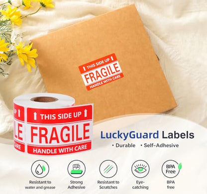3 x 2 Inch Handle with Care This Side Up 300 Permanent Adhesive Fragile Stickers for Shipping Moving Glass Labels (1 Roll, 300 Labels) - size: 3" x 2", style: 1 Roll - 300 PCS - This Side Up