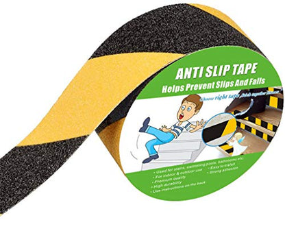 Yorwe Anti Slip Tape Stairs & Ramps, Traction Grip(2" x 190", Black/Yellow) - color: Black / Yellow, size: 2" Width x 190" Long