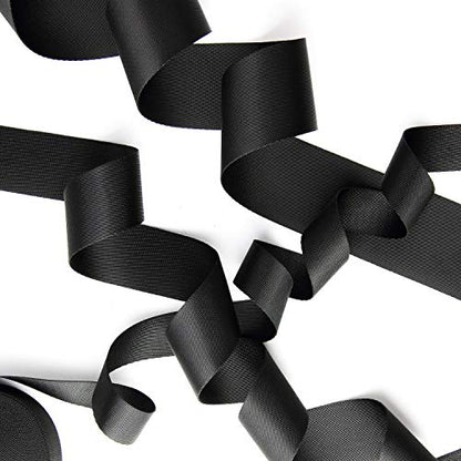 JIAKAI 1 Inch Wide 10 Yards Nylon Webbing Strap，Polypropylene Straps for Bags, Hammocks, Outdoor Climbing and DIY Making Luggage Strap, Pet Collar, Backpack Repairing（Black） - size: 1Inch