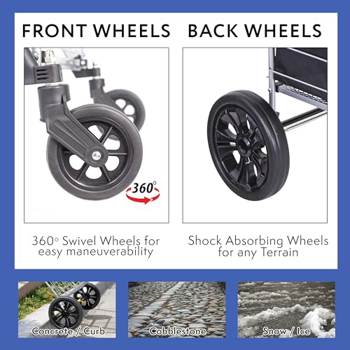 dbest Products Cruiser Cart Deluxe 2 with Liner Bag Bundle Shopping Grocery Rolling Folding Laundry Basket on Wheels Foldable Utility Trolley Compact Lightweight Collapsible - color: Silver, style: Deluxe 2 Bundle