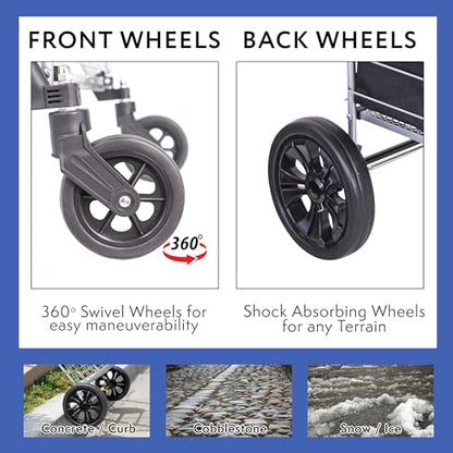 dbest Products Cruiser Cart Deluxe 2 with Liner Bag Bundle Shopping Grocery Rolling Folding Laundry Basket on Wheels Foldable Utility Trolley Compact Lightweight Collapsible - color: Silver, style: Deluxe 2 Bundle