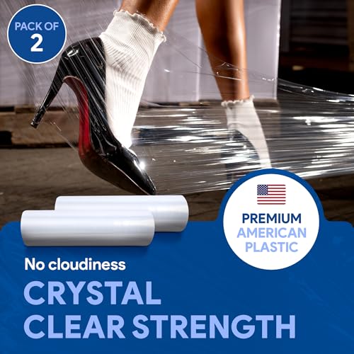 International Plastics Co. 2 Pack of 17'' Plastic Stretch Wrap for Moving - size: 2 Pack, style: 18" - 17" Styles