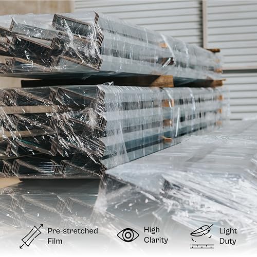PSBM 4 Rolls 15 Inch x 1476 Feet 34 Gauge Pre-Stretched Film/Wrap, Industrial Strength Clear Shrink/Plastic Wrap for Moving, Packing, Shipping, Pallet Wrapping & Storage - size: 15 Inch, style: 34 GA