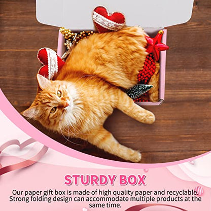 Spakon 50 Packs Shipping Boxes, Cardboard, Pink, 9 x 6 x 2.36 Inches - color: Pink, size: 9 x 6 x 2.36 Inches
