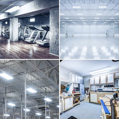 Sunco 2 Pack LED 2 Foot Linear High Bay Warehouse Lights, 110W, Dimmable