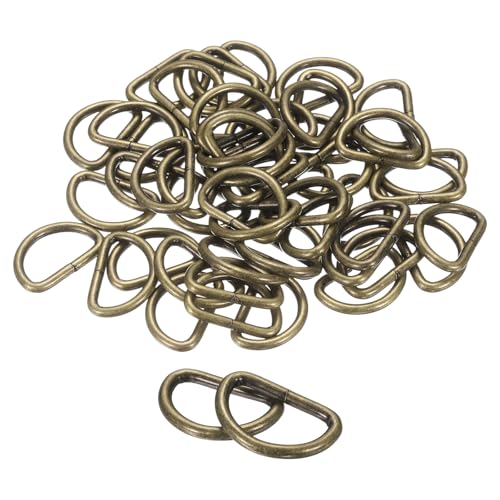 HARFINGTON D Ring Metal Electroplate D-Shape Buckle Clips Multi-Purpose Buckle Straps Accessories for Backpacks Webbing Strap - color: Bronze, size: 16mm