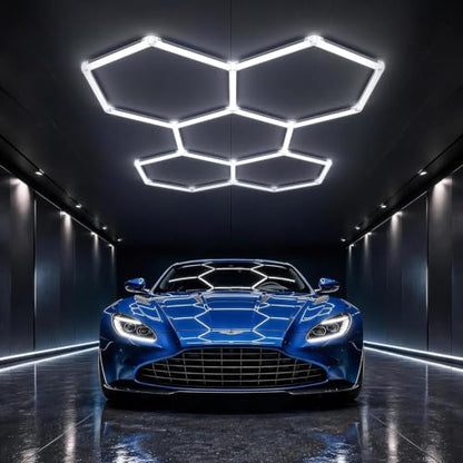HYPERLITE Gen II Hexagon Garage Lights: 168W 16800LM 5 Grids Hexagon Led Light, 6500K Ultra Bright Honeycomb Hex Lights, Durable Design for Garage, Shop, Basement, Barber, Homegym - size: 5 HEX