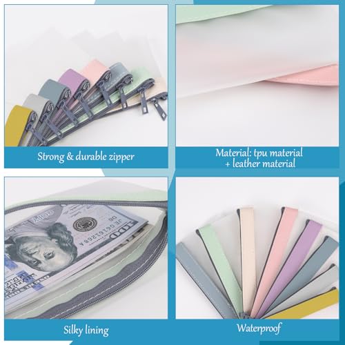 8 Pack Clear Money Envelopes for Cash Money Bag Pouch 7.6x3.7 inch - color: 8 colours-b