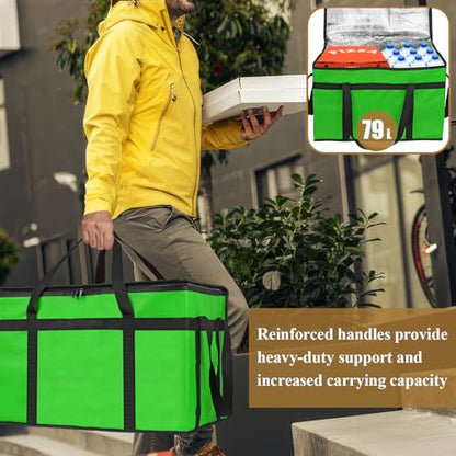 PEASUG Insulated Food Delivery Bag, XXXL Catering Bag for Keep Food Warming - color: Green, size: XXX-Large