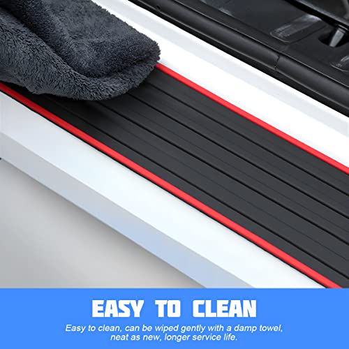 8sanlione Non-Slip Rubber Car Rear Bumper Guard Strip, Black/Red/40.9" x3.5 - color: Black/Red, size: 40.9"x3.5"