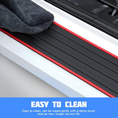 8sanlione Non-Slip Rubber Car Rear Bumper Guard Strip, Black/Red/40.9" x3.5 - color: Black/Red, size: 40.9"x3.5"