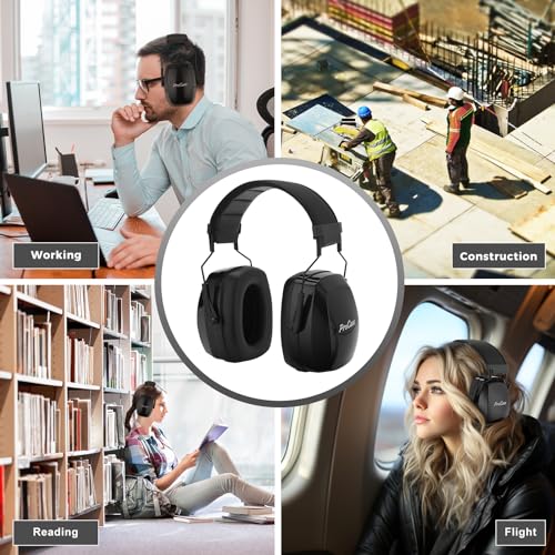 ProCase SNR33dB Noise Reduction Ear Muffs, Adult Hearing Protection - color: Blacka1