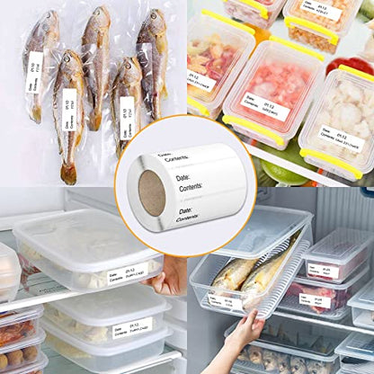 500pcs Food Labels,1 x 3 Inch Freezer Labels Removable for Food Containers, Mason Jar, Water/Oil/Tear Resistant,No Residue Food Storage Labels Perfect for Kitchen - color: Freezerbk