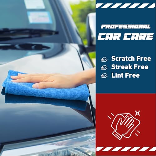 TEAWOO Blue Microfiber Towels Bulk-400 Pack, Cleaning Cloths Bulk - color: Blue, size: 400 Pack