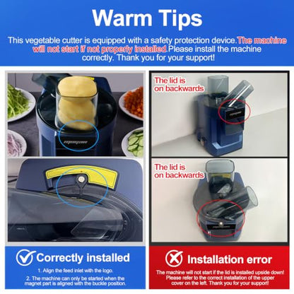 MOGAN 8-In-1 Electric Vegetable Cutter, Commercial Vegetable Dicer Slicer - color: Blue-8