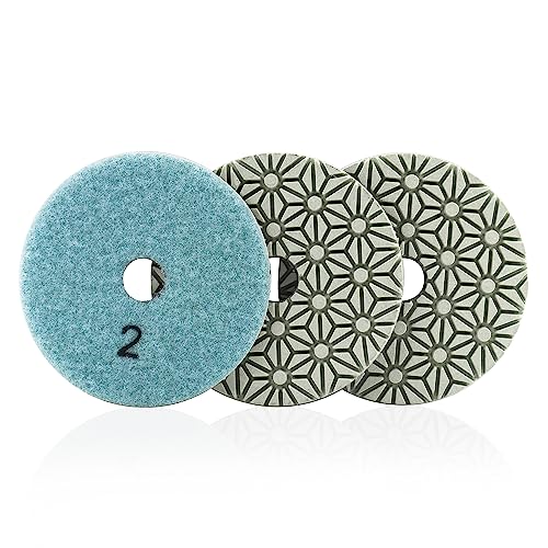 3 Step 4 Inch Diamond Polishing Pads, Step 2, 3 Pack