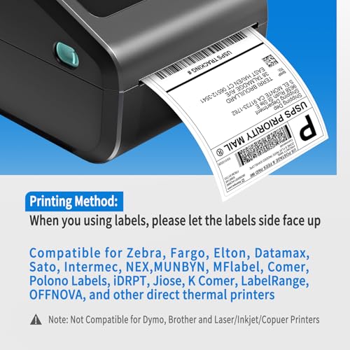 1000 Fanfold 4 x 6 Direct Thermal Labels White Perforated Shipping Labels