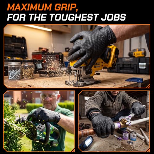 Nitrile Gloves HEAVY DUTY 10 Mil Rubber Black Mechanic Gloves Medium - size: Medium