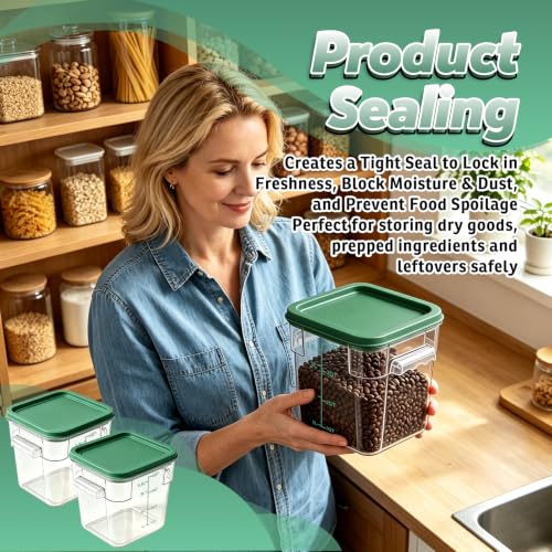 2 Pack 4QT Commercial Clear Food Storage Containers with Lid, NSF - color: Green, size: 4Qt-2 Pack