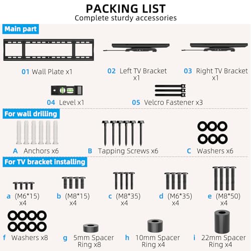 HOME VISION Heavy Duty Tilting TV Wall Mount for 60-120" TVs, VESA 900x600 - size: 60-120 Inch