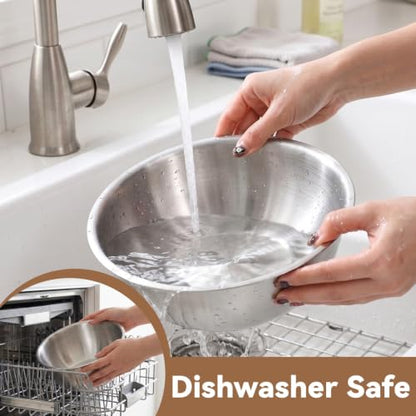 MySHUCE12Pcs Stainless Steel Mixing Bowls with Graduations for Kitchen Home