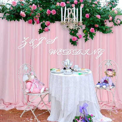 MEETSKY Pink Backdrop Curtains,Birthday Backdrop Drapes,5ft x 10ft,2 Panels - color: Baby Pink, size: 60"W x 120"L (Pack of 2)