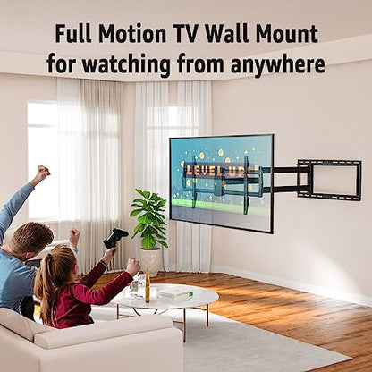 MOUNTUP Long Arm TV Wall Mount with 40’’ Extension, Full Motion TV Mount for Most 42''-90'' TVs, Corner Bracket with Swivel Tilt Max VESA 800x400mm Load Up to 150 LBS Fit 16/18/24'' Stud MU0059 - size: 42-90 inch, 150 lbs, Indoor 40.4 inch Arm
