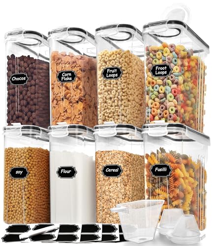 8PCS Large Cereal Containers Storage [4L/135.2 oz], Food Storage Containers - color: 8 PACK