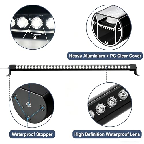72W LED Wall Washer Light 40Inch IP67 5000K 120V Plug-in Outdoor Light 2pcs - color: 5000K Daylight White-2pack
