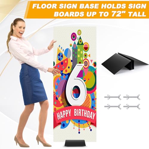 Blulu 1 Pcs 12 Inches Metal Floor Sign Stand Holder for Foam Board - size: 12 Inches
