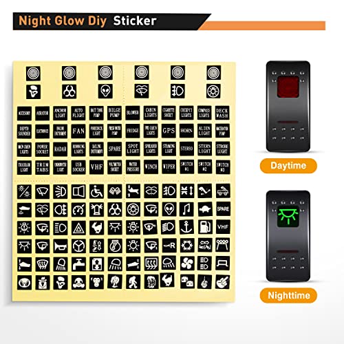 Nilight 2 Gang Rocker Switch Panel SPST On Off 12 Volt Toggle Red - color: Red, size: 2 Gang