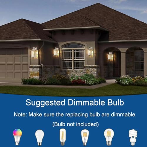 2 Pack Motion Sensor Porch Lights White Dusk to Dawn Outdoor Wall Lantern - color: White 2-Pack