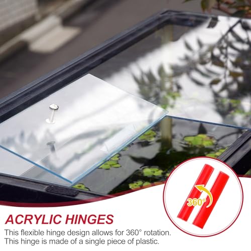 uxcell 8pcs Acrylic Flexible Hinges 65x35mm Invisible Living Hinge 360° - size: 65x35mm
