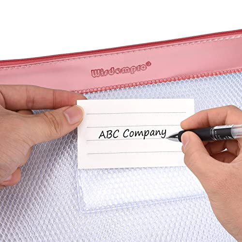 Wisdompro Zipper Pouch, 4 Pack Waterproof Mesh File Bag, Document Organizer - color: Pink/Blue