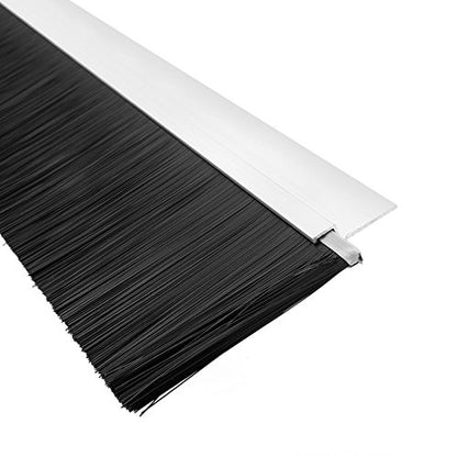uxcell Door Bottom Sweep H-Shape Aluminum Alloy Base with 2.8-inch Black Nylon Brush 39-inch x 3.86-inch - color: Silver, size: 39.37" x 2.8"