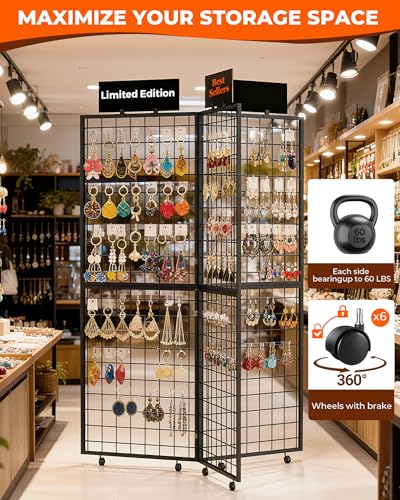 360° Foldable Grid Wall Panel, Three Gridwall Display Stand