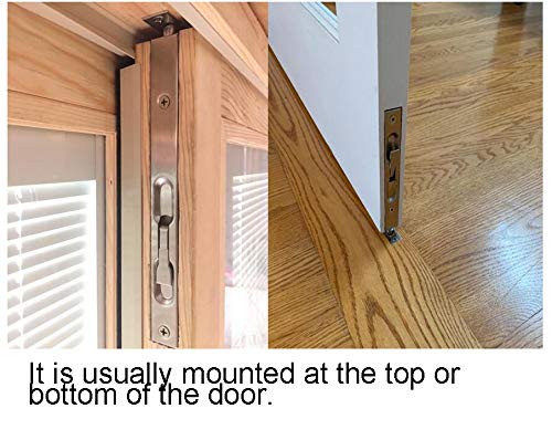 TOGU 10" Solid Stainless Steel Lever Action Flush Bolt, Concealed Security Lock For Composite, Wood, Double & Dummy Doors, Brush Stainless Steel Finish