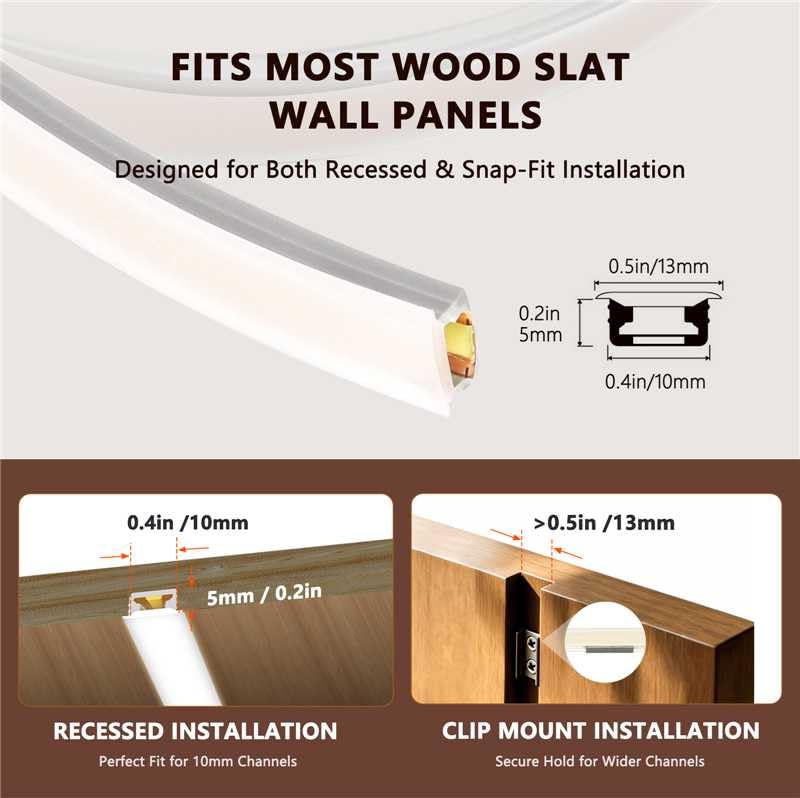 VST 16.4ft 24V Smart Silicone LED Strip Lights Wood Slat Wall Recessed - color: Smart Control