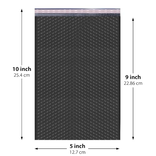 Black Bubble Mailers 5x10, Self Seal Poly Padded Envelopes #00, 250 Pack - color: Black, size: 5"x10" / 250 Pack